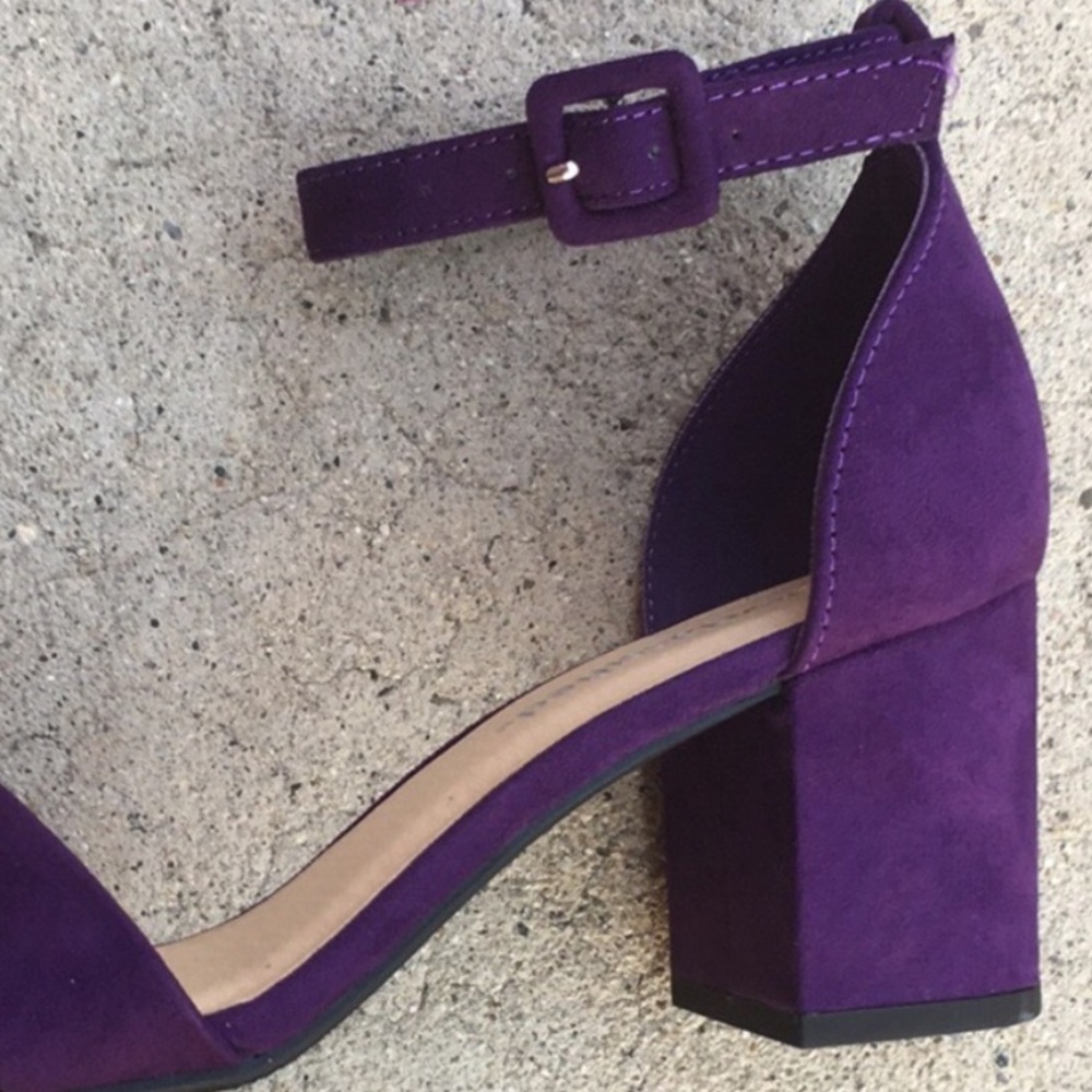 Last one! Purple 2.5” ankle strap HEELED SANDAL - Picture 2 of 3